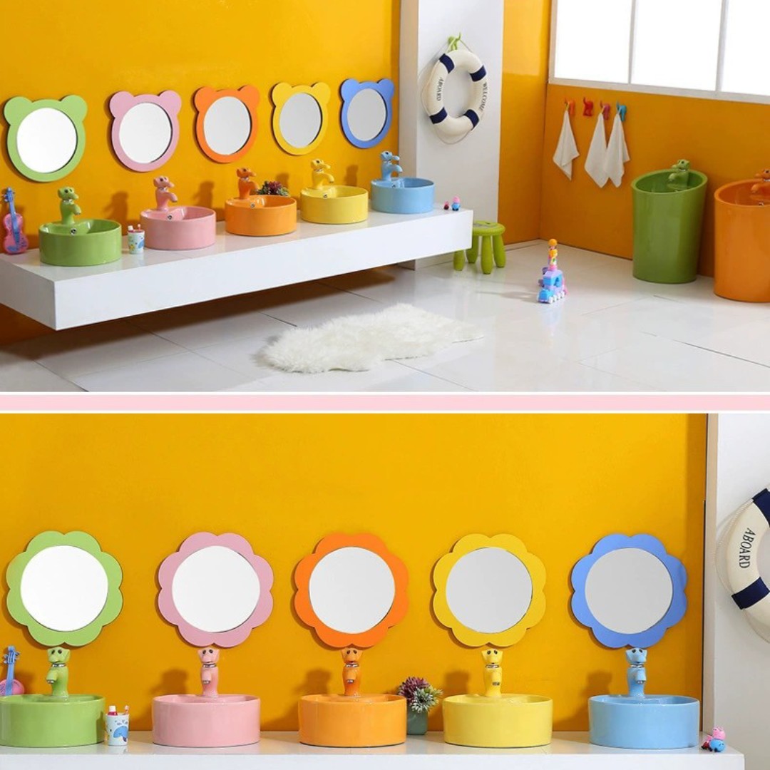 Chậu lavabo trẻ em Moonoah màu cam MN- C228OR cho trường học mầm non