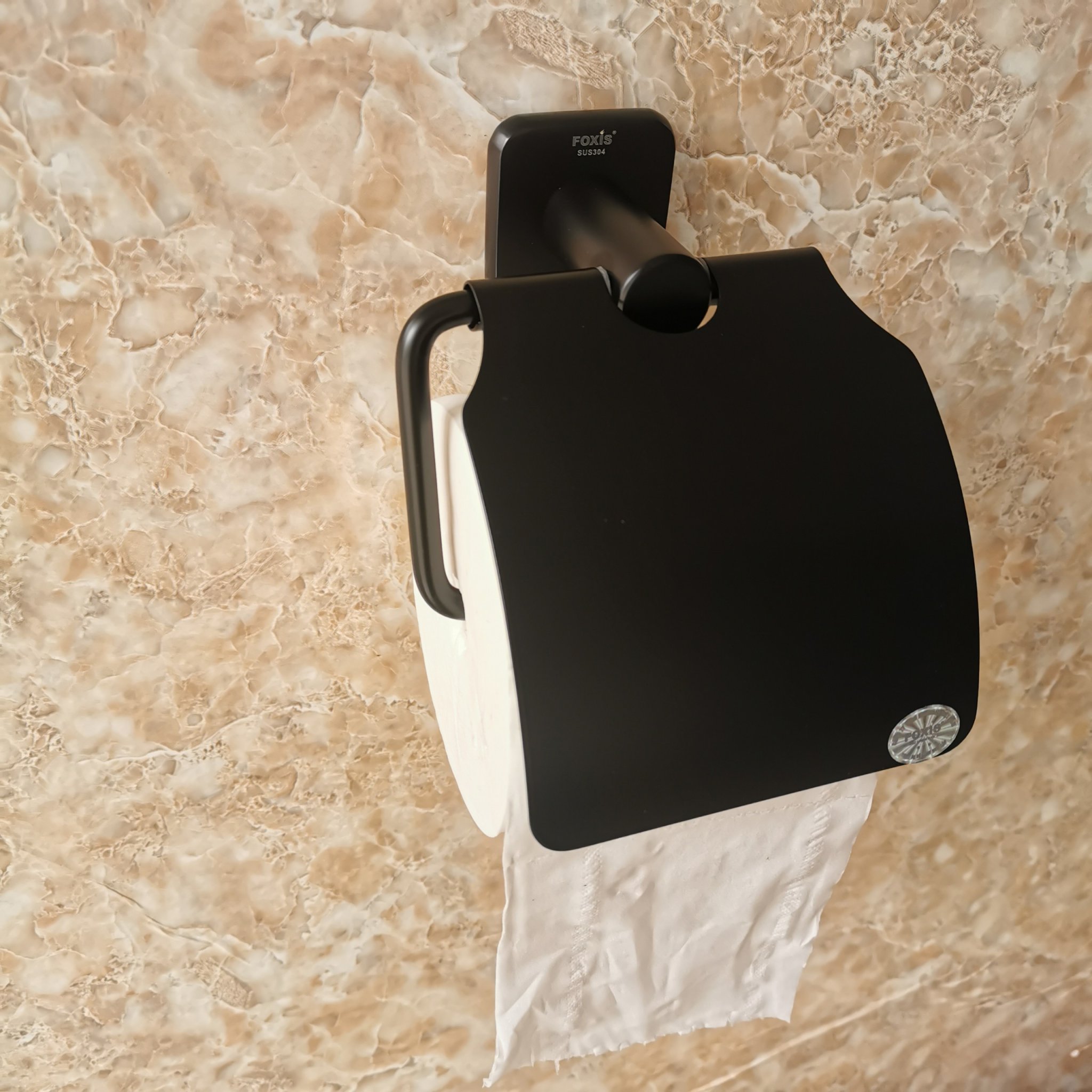 Khay để giấy vệ sinh  màu đen FX-6808D