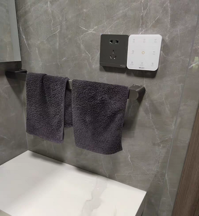 Thanh treo khăn nhà tắm mạ chân không màu ghi MN- 8801k