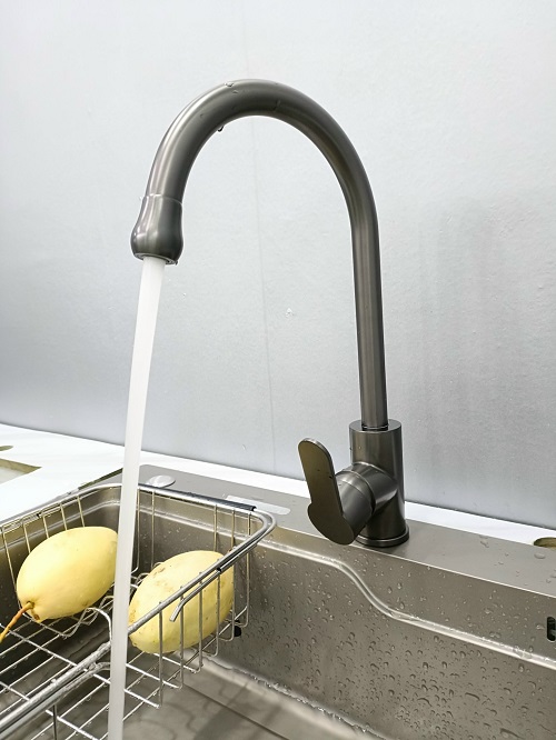 Vòi chậu rửa bát inox ghi xám GRÜNDER GR-634K