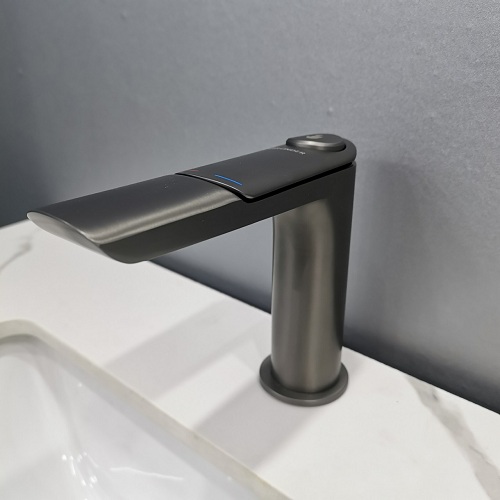 Vòi chậu rửa lavabo nóng lạnh mạ chân không màu ghi xám cao cấp GRÜNDER GR-VC5012K