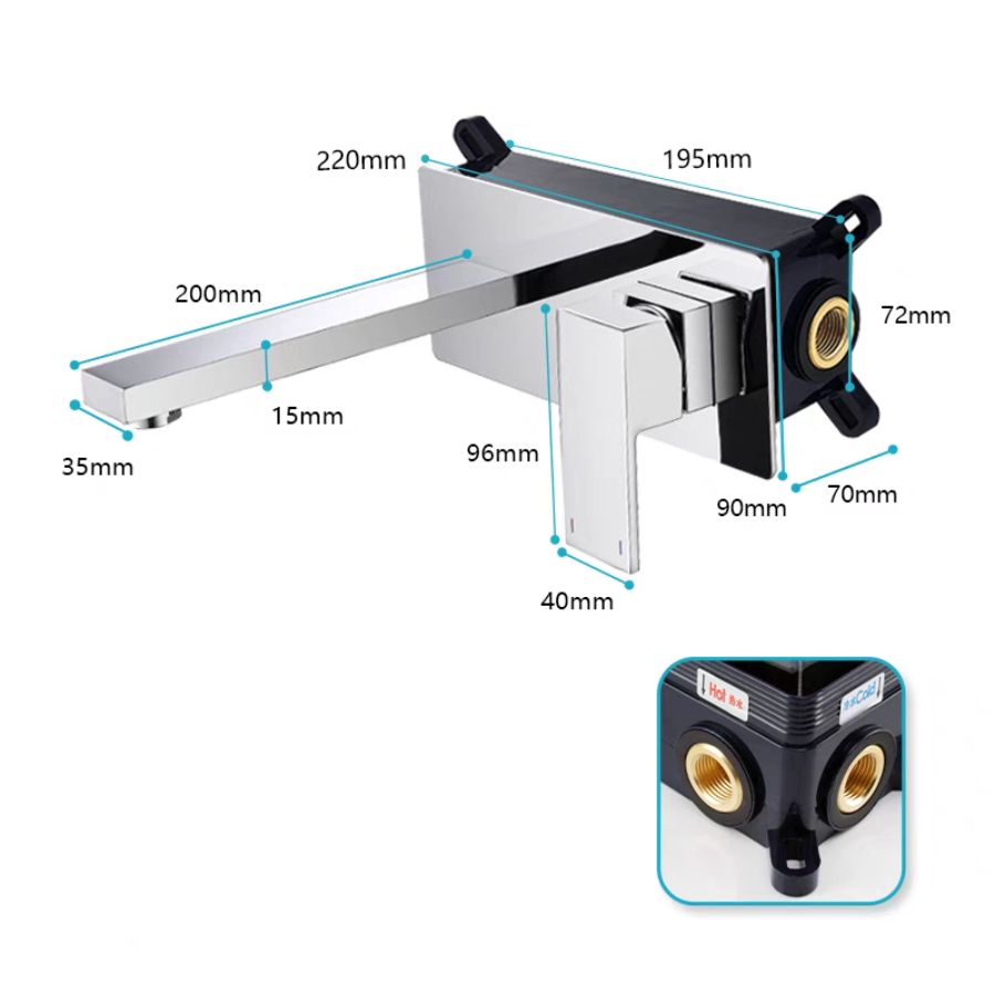Vòi lavabo âm tường cao cấp
