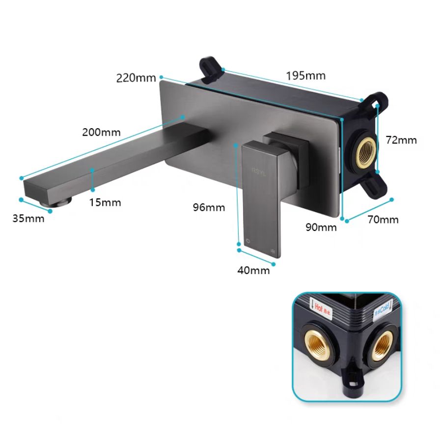 Vòi lavabo âm tường cao cấp