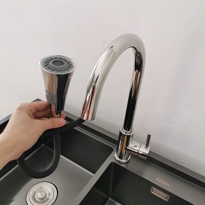 Vòi rửa bát dây rút FX-618C cho gian bếp hiện đại