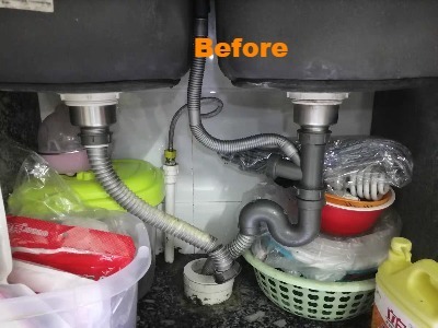 Xi phông ống thoát nước chậu rửa bát to chống tắc nghẽn, ngăn mùi hôi