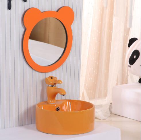 Chậu lavabo trẻ em Moonoah màu cam MN- C228OR cho trường học mầm non