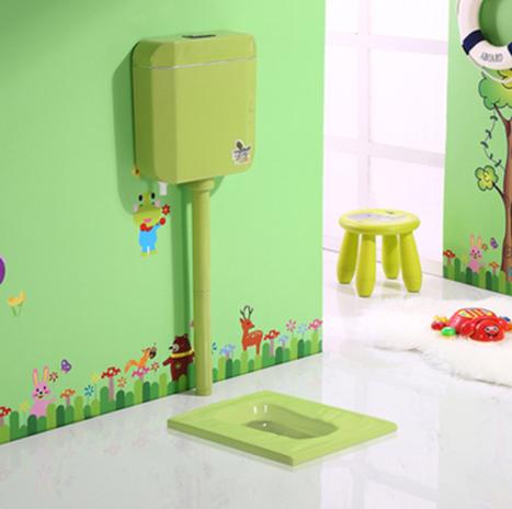 Xí xổm trẻ em màu xanh lá