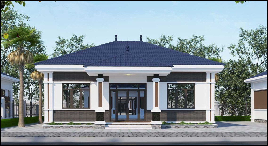Mẫu nhà ngói 3 gian hiện đại 2023