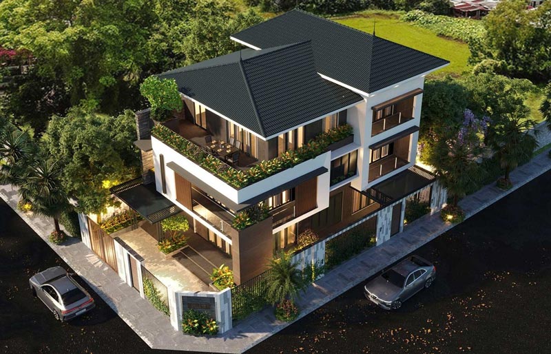 15+ mẫu nhà mái Nhật 3 tầng đẹp được ưa chuộng hiện nay