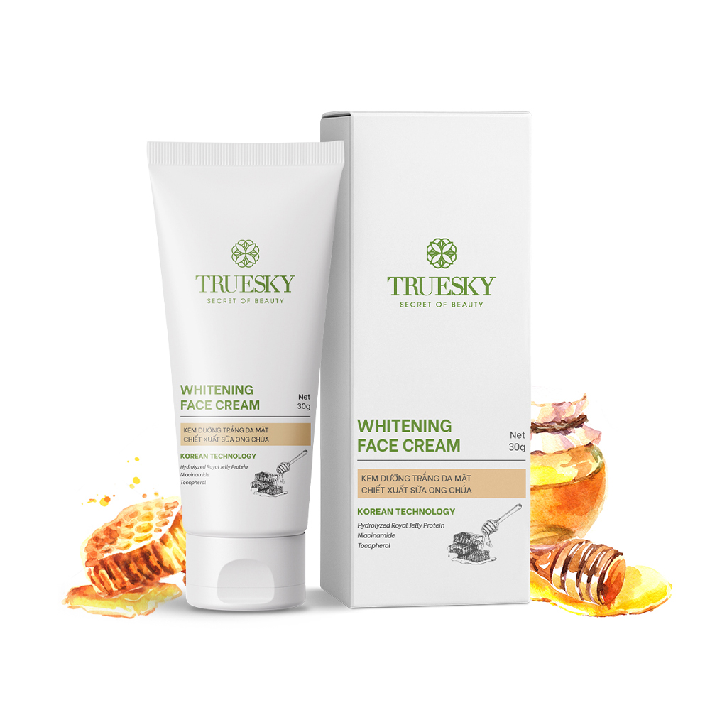 Kem dưỡng trắng da mặt Truesky Whitening Face Cream tinh chất sữa ong chúa - Tuýp 30g