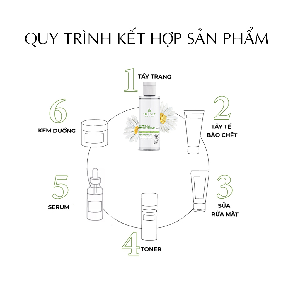 Nước tẩy trang dịu nhẹ Truesky Chamomile Makeup Remover chiết xuất hoa cúc 200ml