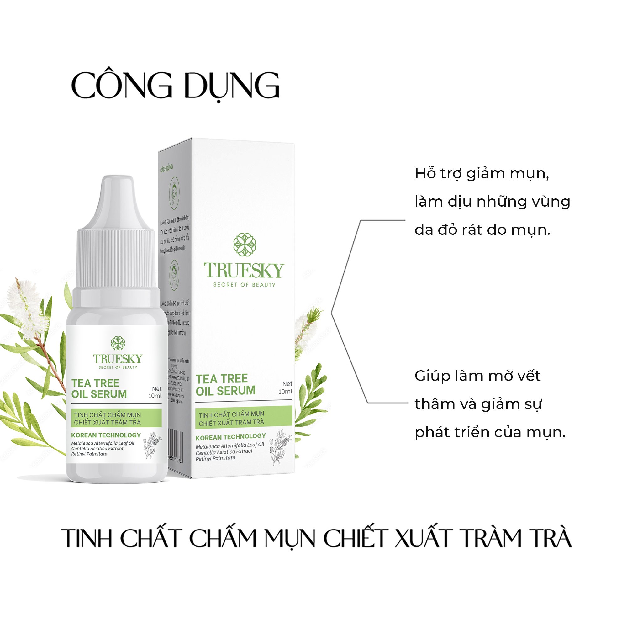 Tinh chất chấm mụn Truesky Tea Tree Oil chiết xuất tràm trà 10ml