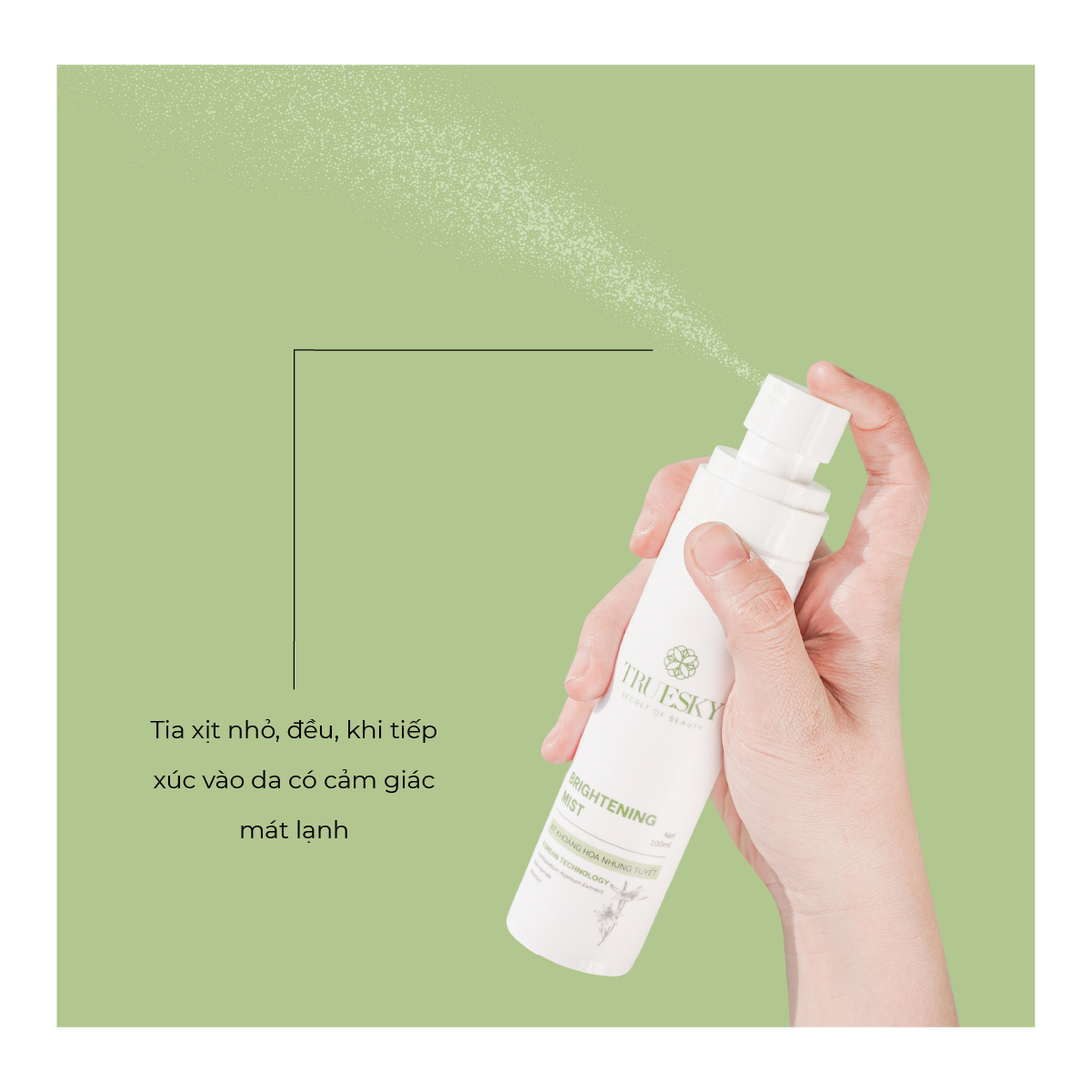 Xịt khoáng hoa nhung tuyết Truesky Brightening Mist giúp dưỡng ẩm và trắng da 50ml