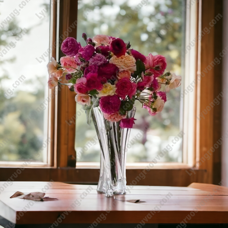 Bình hoa pha lê trong suốt sang trọng Yoko