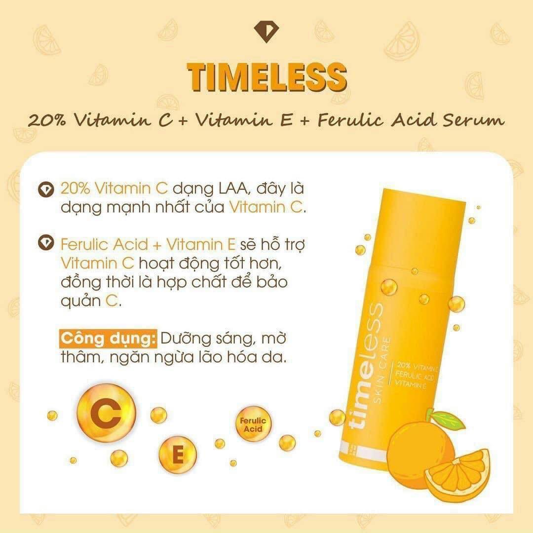 Tinh Chất Dưỡng Sáng Da ‪‬Timeless 20% Vitamin C + Vitamin E + Ferulic Acid  (30ml) - Xinh Xinh Store