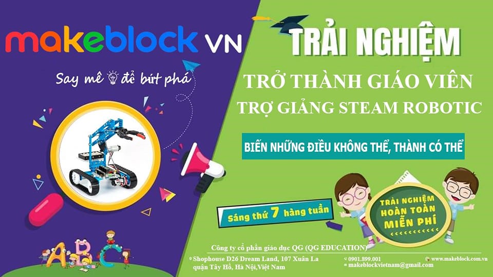 Makeblock Việt Nam tuyển 5 nhân sự vị trí giáo viên - Trợ giảng Steam Robotics