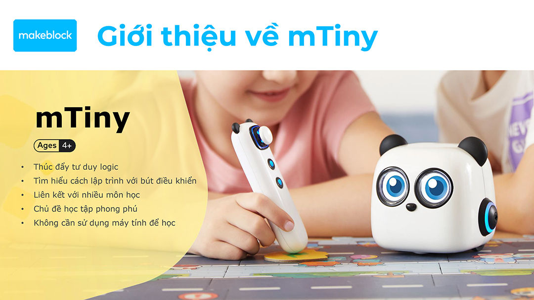 mTiny Coding Kit - Robot gấu trúc hình vuông bán chạy nhất cho các bạn 4 tuổi