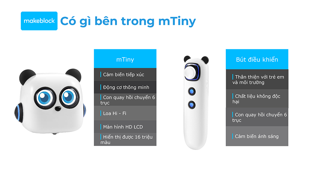 mTiny Coding Kit - Robot gấu trúc hình vuông bán chạy nhất cho các bạn 4 tuổi