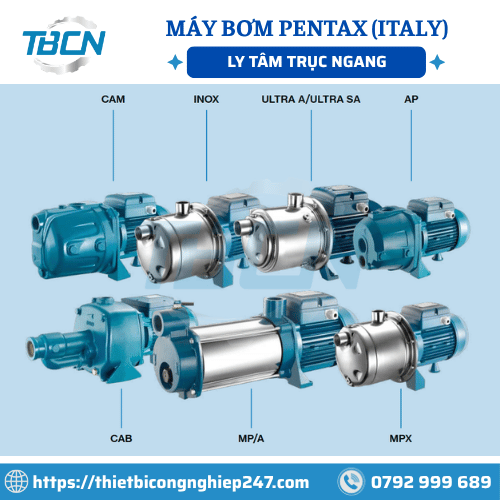 Máy bơm nước Pentax công nghiệp – các dòng máy bơm Pentax