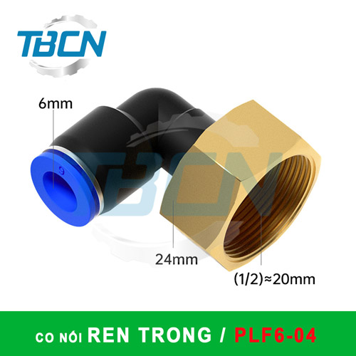 Co nối nhanh khí nén ống 6mm ren trong PLF6-04