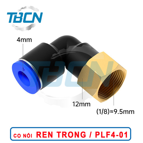 Co nối nhanh ren trong ống phi 4mm ren R1/8 - PLF4-01
