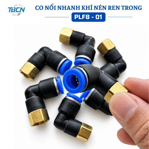 Co nối nhanh khí nén ống hơi 8mm ren trong 9.6mm PLF8-01