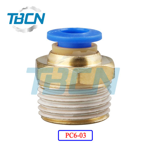Đầu nối nhanh khí nén ren ngoài PC6-03