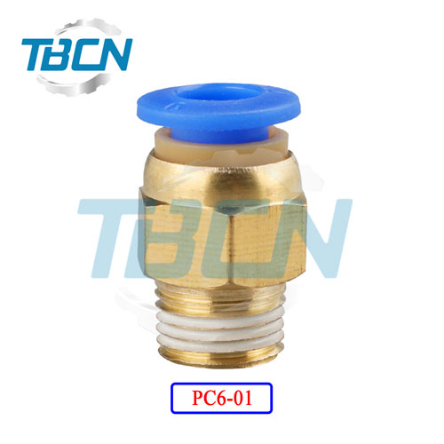 Đầu nối nhanh khí nén ren ngoài PC6-01