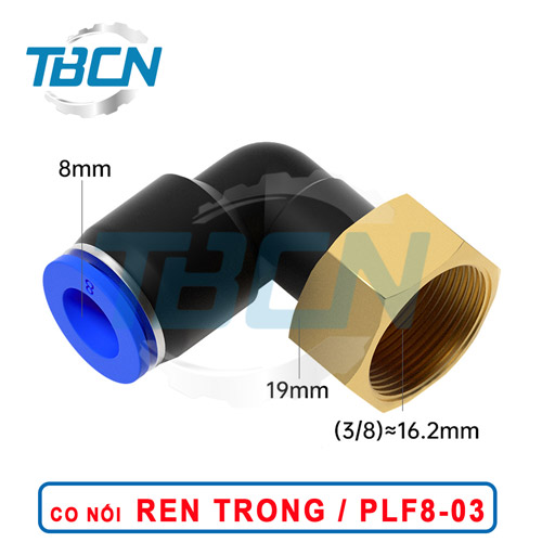 Co Nối Nhanh Ống 8mm Ren Trong PLF8-03
