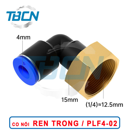 Co Nối Nhanh Ống 4mm Ren Trong R1/4