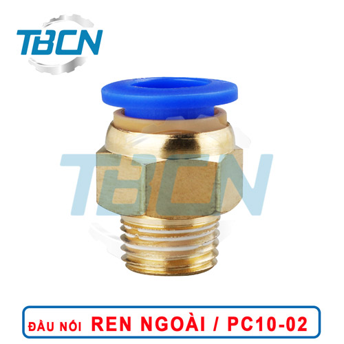 Đầu Nối Nhanh Khí Nén Ren Ngoài PC10-02