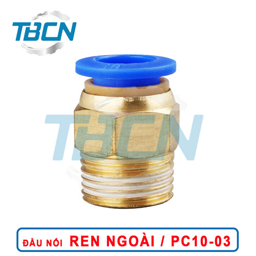Đầu Nối Nhanh Khí Nén Ren Ngoài PC10-03