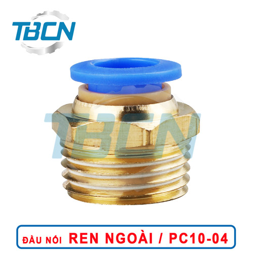 Đầu Nối Nhanh Khí Nén Ren Ngoài PC10-04