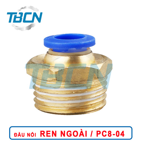 Đầu Nối Nhanh Khí Nén Ren Ngoài PC8-04