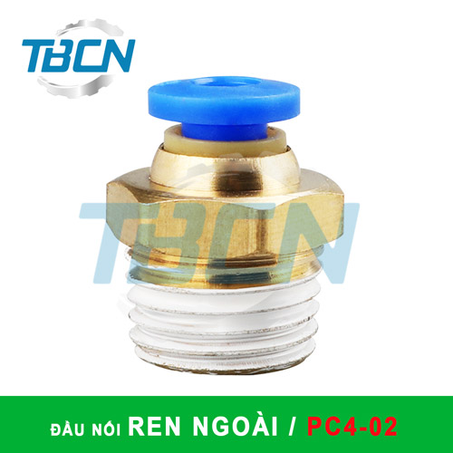 Đầu Nối Nhanh Khí Nén Ren Ngoài PC4-02