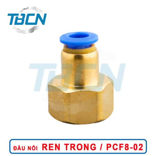 Đầu Nối Nhanh Khí Nén Ren Trong PCF8-02
