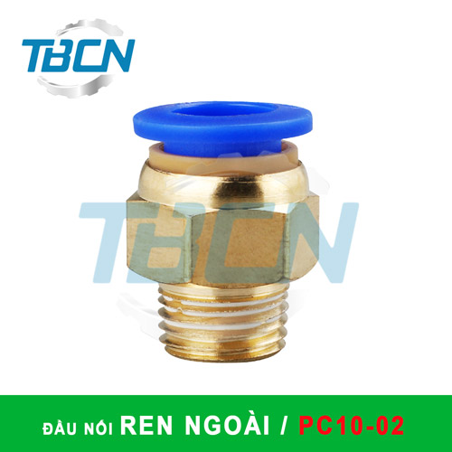 Đầu Nối Nhanh Khí Nén Ren Ngoài PC10-02
