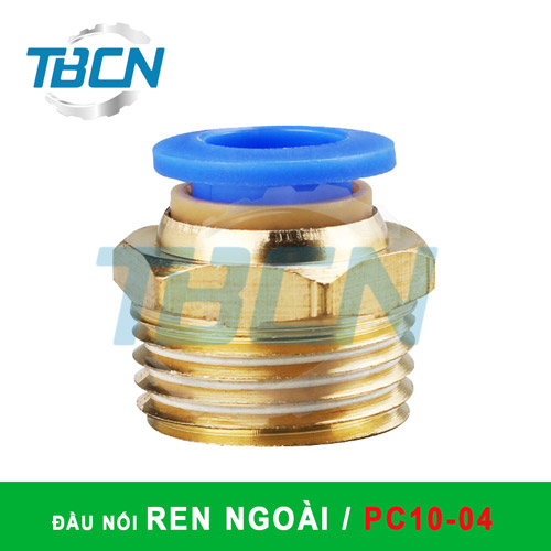 Đầu Nối Nhanh Khí Nén Ren Ngoài PC10-04