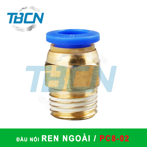 Đầu Nối Nhanh Khí Nén Ren Ngoài PC8-02