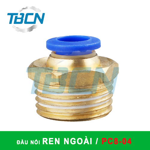 Đầu Nối Nhanh Khí Nén Ren Ngoài PC8-04
