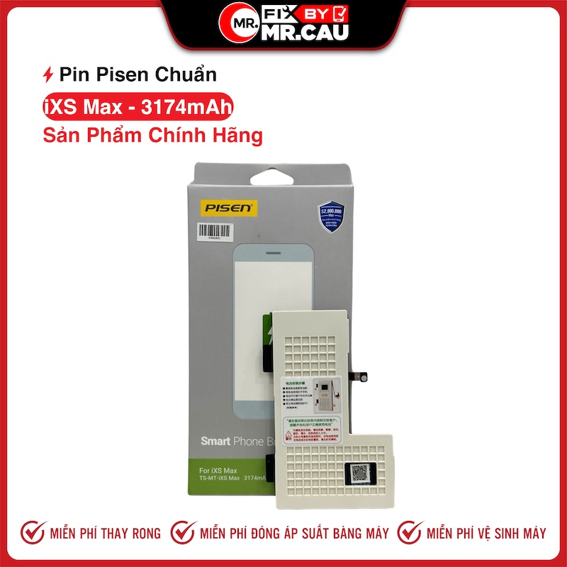 thay pin pisen iphone pin ip xsm Pin Pisen Chính Hãng iPhone XS Max MR CAU