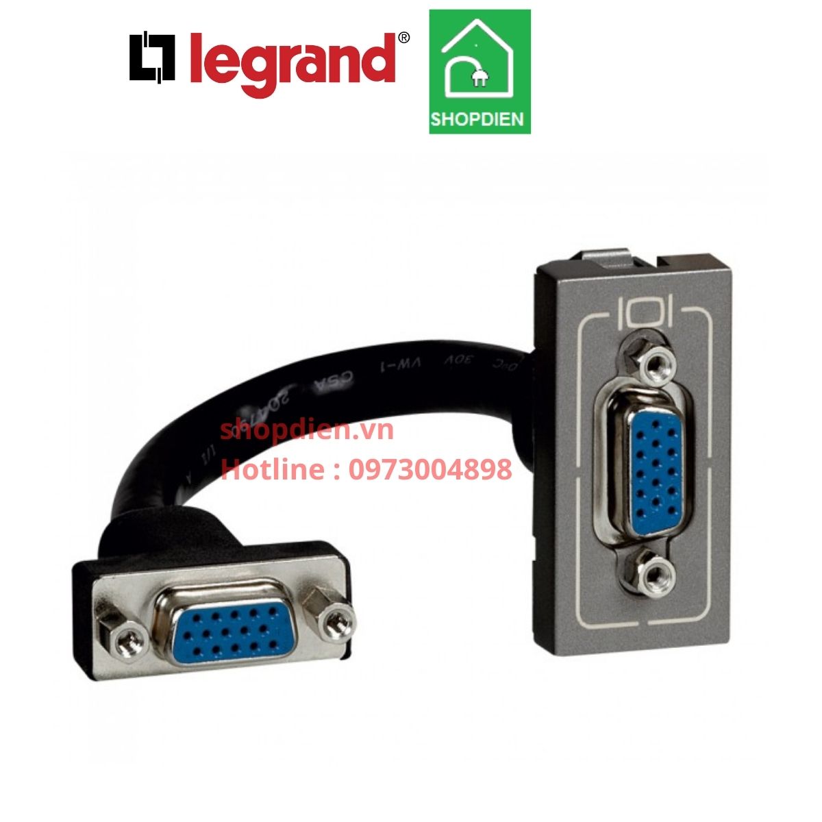 Ổ cắm HD15 VGA,XVGA, UXGA Legrand Arteor 572597 màu ghi xám magnesium ...