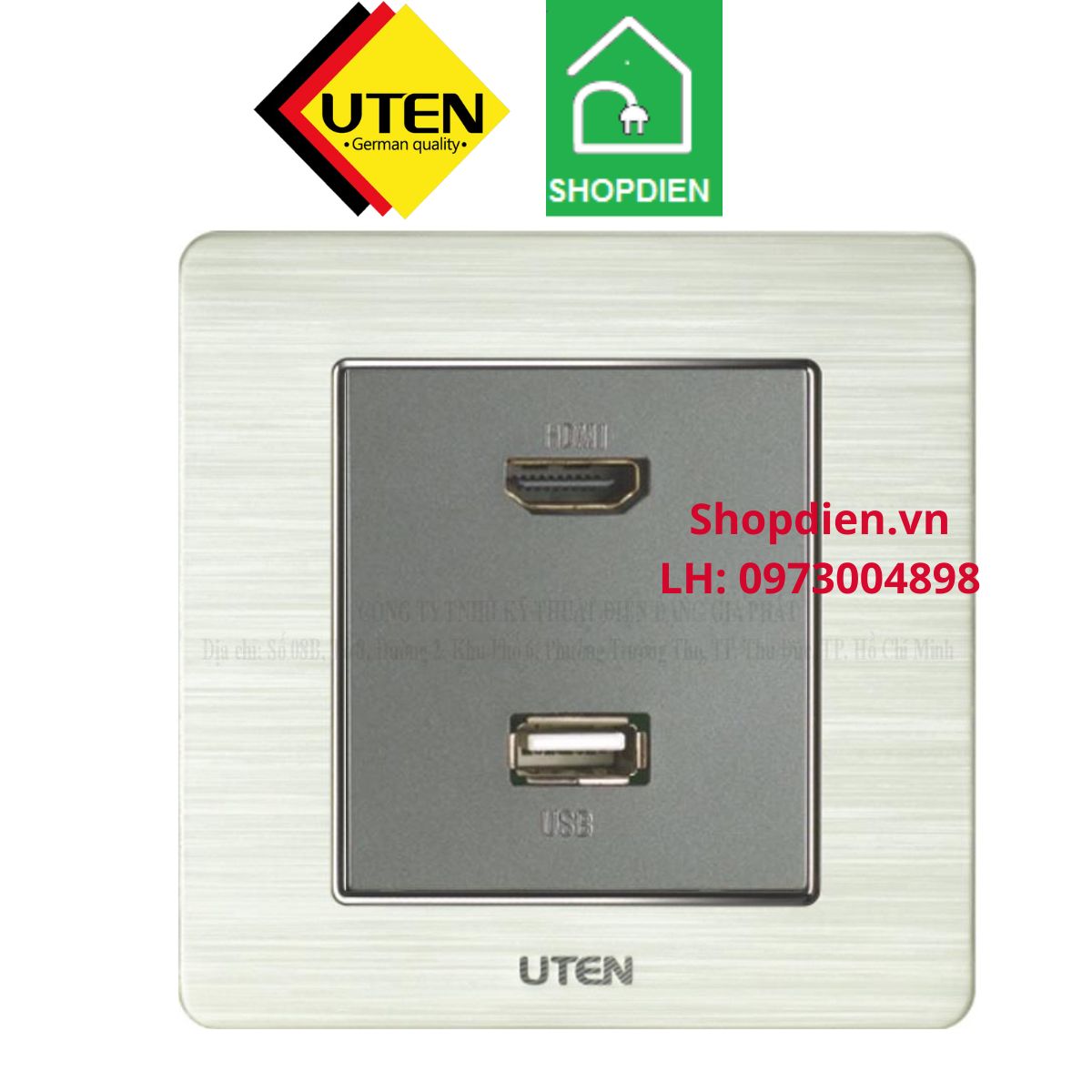 Ổ cắm USB + HDMI socket V6 UTEN V6.0G-UH CÔNG TY TNHH THƯƠNG MẠI VÀ KỸ ...