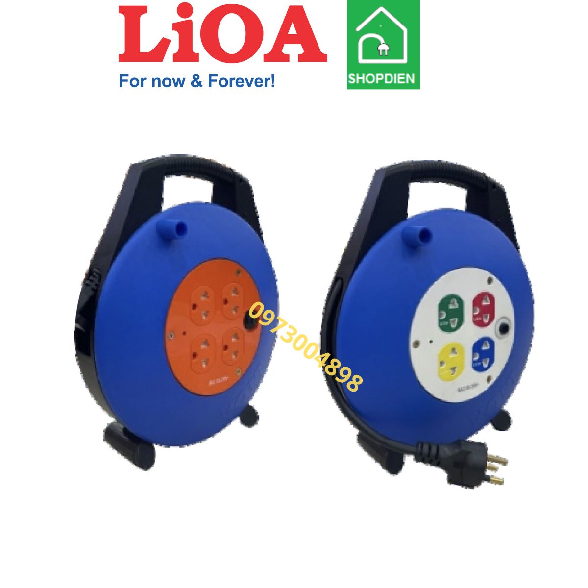 XTD10-3-10A LIOA Ổ cắm kéo dài Rulo xách tay 4 cổng 10m có tiếp địa ...