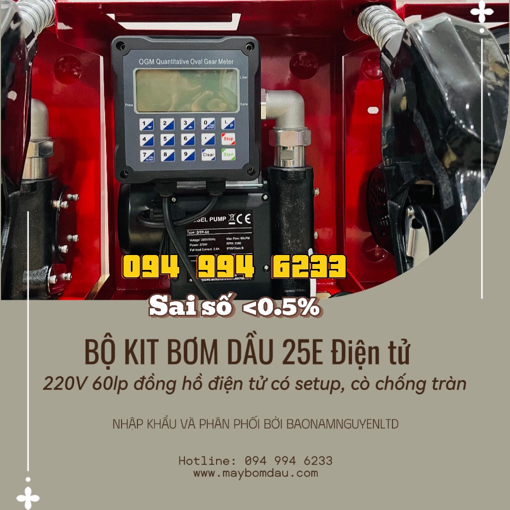 BƠM DẦU KÈM ĐỒNG HỒ LƯU LƯỢNG ĐIỆN TỬ ACFD60