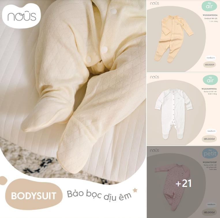 Nous Bodysuite dịu em bao bọc bé - Bộ sưu tập mới 2022