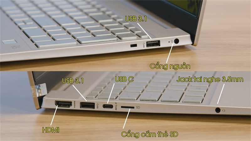 Các cổng kết nối của HP Pavilion 15 giúp kết nối nhanh chóng