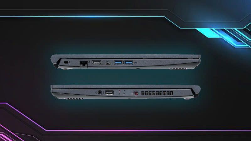 Cổng kết nối của laptop Acer Gaming Aspire 7 A715