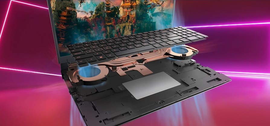 Hệ thống tản nhiệt của Dell Gaming G5 5515 sử dụng quạt kép