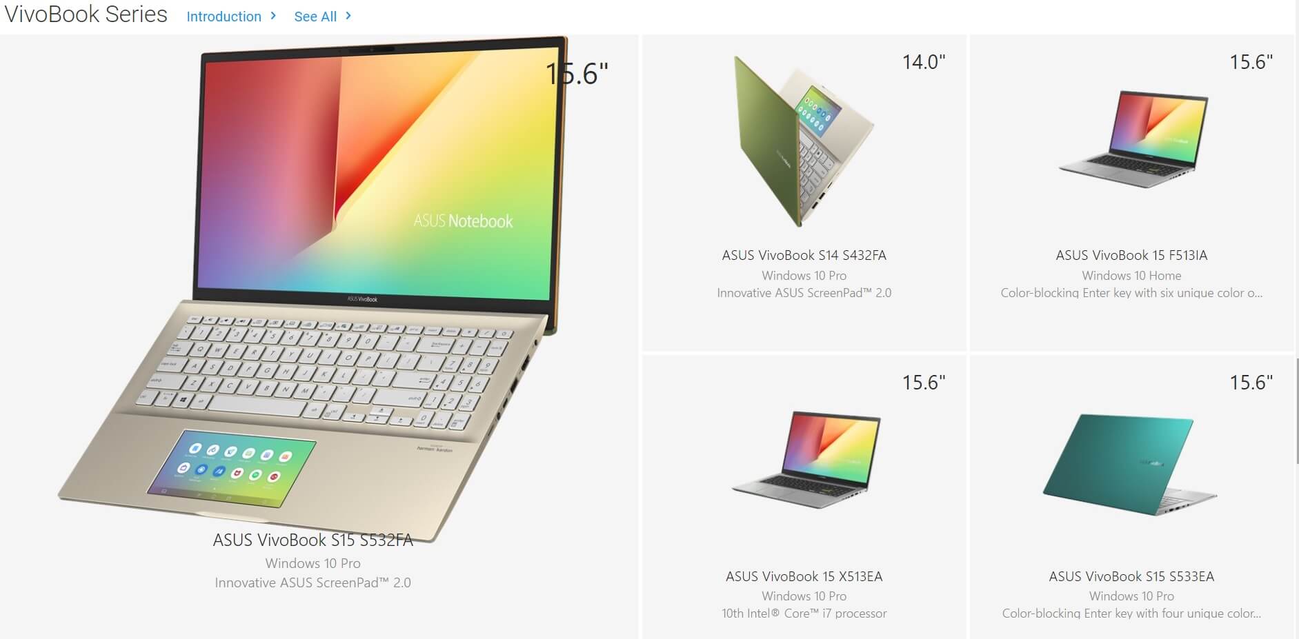 các dòng laptop asus vivobook